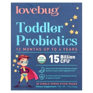 LOVEBUG Polvo probiótico para niños con fibra prebiótica - Apoyo a la inmunidad para niños pequeños y