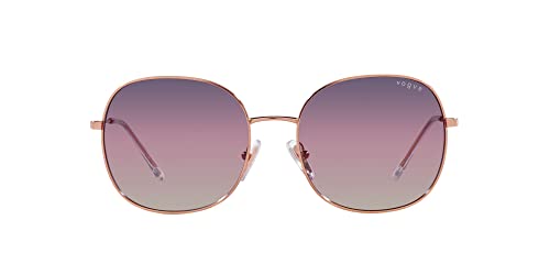 Vogue Eyewear Gafas de sol mujer montura oro rosa, trigradiente marrón/violeta/azul Le