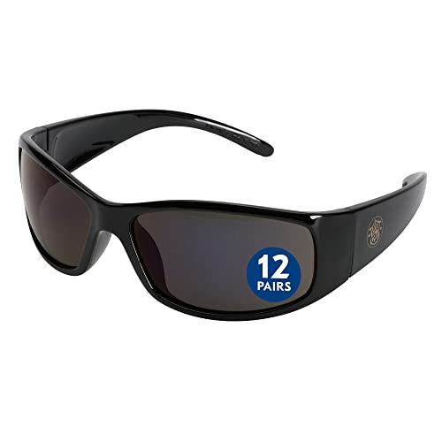 Smith & Wesson(R) EliteTM Gafas de seguridad (21303), lentes ahumadas, marco negro, Uni