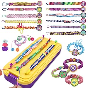 DDAI Artes y manualidades para niños de 8 a 12 años Kit de fabricación de pulseras de la amistad para niñas