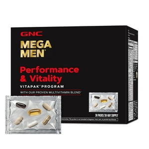 Programa GNC Mega Men Performance and Vitality Vitapak para hombres, práctico complemento
