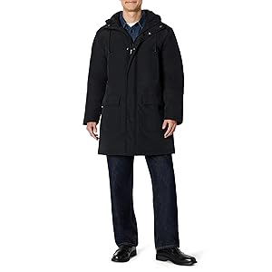 Amazon Essentials Parka moderna de corte extragrande y pesada para hombre, negro, X-