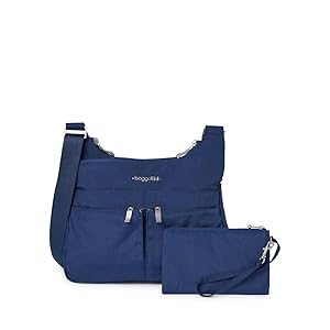 Baggallini Bolso bandolera cruzado para mujer - Bolso de viaje RFID con ajustable