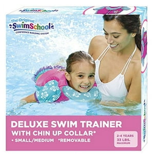 SwimSchool Swim Trainer - Pequeño/Mediano - Chaleco de natación con mangas para los hombros, ajuste