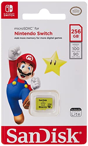Tarjeta de memoria SanDisk con licencia Nintendo para Nintendo Switch MicroSDXC, 256 GB, hasta t