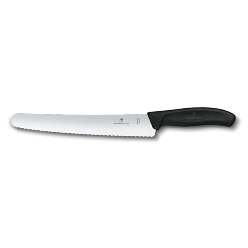 Victorinox Swiss Classic, cuchillo para pan de 8,75 pulgadas, hoja dentada curvada, acero inoxidable