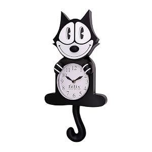 Reloj de pared con movimiento 3D del gato Félix