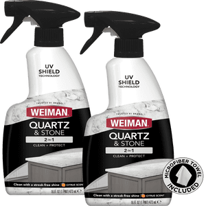 Limpiador y pulidor de encimeras de cuarzo Weiman (paquete de 2 con microtoalla) Clean and Shi