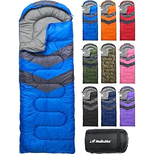 MalloMe Sacos de dormir para adultos en clima frío y cálido - Mochilero Camping Dormir