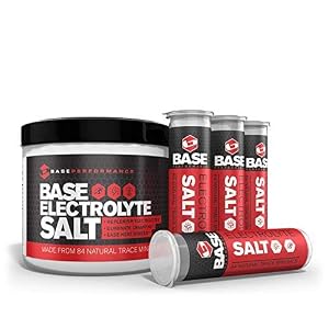 Sal electrolítica BASE Performance, recipiente para 226 porciones con 3 viales de carrera recargables