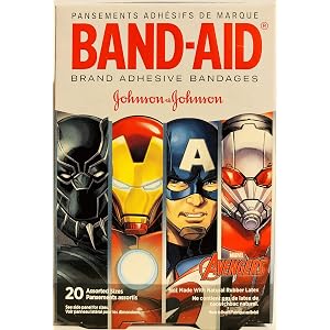 Vendas adhesivas de la marca Band-Aid - Marvel Avengers - 20 unidades