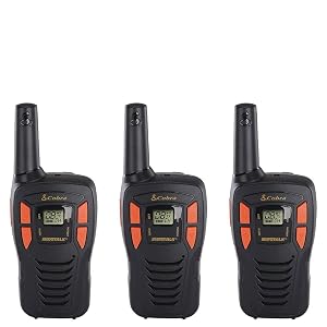 Cobra ACXT145 paquete de 3. Radios de 2 vías con alcance de 16 millas, color negro
