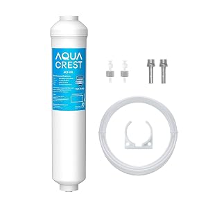 AQUA CREST INL Filtro de agua en línea de 5 años para máquina de hielo con conector directo de 1/4 de pulgada
