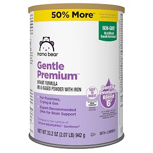 Marca Amazon - Mama Bear Gentle Premium Fórmula para bebés en polvo, DHA para apoyo cerebral