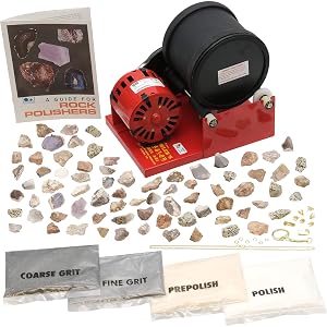 Tru-square Metal Products Vaso para pulido de rocas de un solo barril y kit de geología con