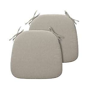 Magpie Fabrics - Cojines para silla con lazos, 17 x 16 x 2 pulgadas, para exteriores/interiores, juego de 2, Wate