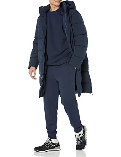Amazon Essentials Abrigo largo con capucha para hombre, azul marino, talla XS