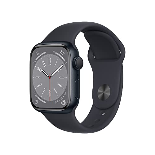 Apple Watch Series 8 [GPS 41 mm] Reloj inteligente con caja de aluminio Midnight con Midnig