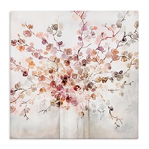 Stupell Industries 'Abstract Warm Floral Vines', lienzo artístico, 17 x 17 pulgadas, fácil