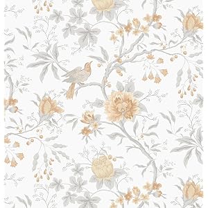 CiCiwind Papel pintado floral de 17,3" x 197" para dormitorio, baño, bohemio