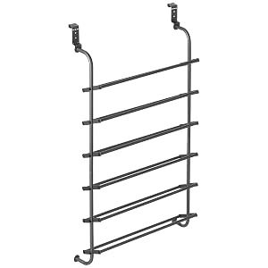 Whitmor Organizador de zapatos para colocar sobre la puerta, 18 pares, órgano de zapatos de metal resistente de 6 niveles