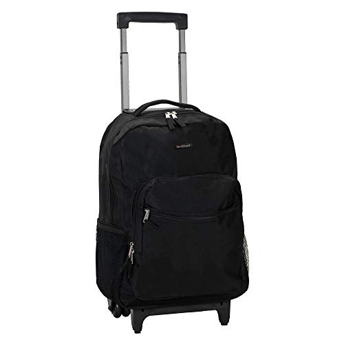 Mochila con ruedas Rockland de doble asa de 17", color negro