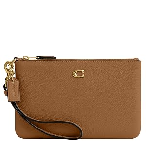 COACH Brazalete pequeño de piel granulada pulida