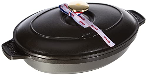 Staub Auflaufform, Ovalado (23 x 17 cm, 1 L con mattschwarzer Emaillierung im Inner