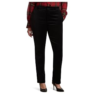 Lauren Ralph Lauren, mujer, pantalones cortos de terciopelo elástico tallas grandes, terciopelo negro