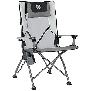 TIMBER RIDGE Silla de camping plegable para adultos, respaldo alto plegable de aluminio Ch