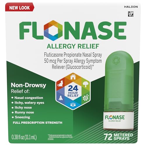 Flonase Allergy Relief Nasal Spray Propionato de fluticasona, 24 horas sin somnolencia Al