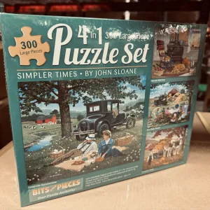 Bits and Pieces - Paquete múltiple 4 en 1 - Rompecabezas de 300 piezas para adultos, cada M