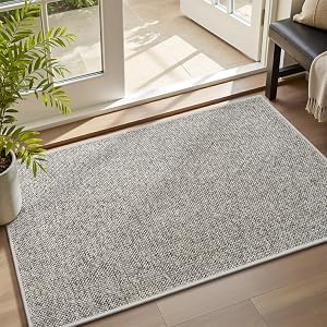 MontVoo Felpudo para puerta interior, felpudo de entrada, parte delantera antideslizante de goma duradera absorbente