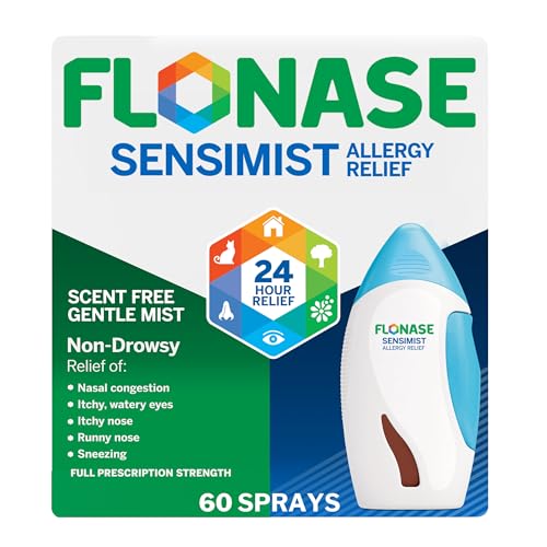 Flonase Sensimist Spray nasal para alivio de alergias, medicamento para alergias que no produce somnolencia, caballero