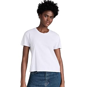 Perfectwhitetee Camiseta Harley Cotton Boxy Crew para Mujer, Blanco, M