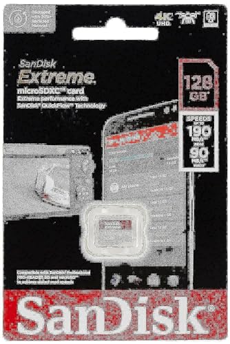 Tarjeta SanDisk Extreme microSD UHS I de 128 GB para vídeo 4K en teléfonos inteligentes y Action Cam