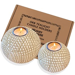 Portavelas Luca Orb (juego de 2 en caja de regalo), mesa de centro, consola,