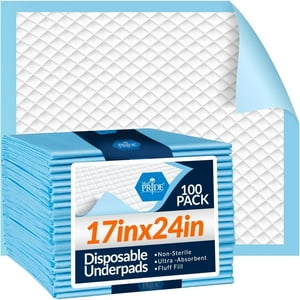 Medpride Almohadillas desechables para incontinencia de 17 x 24 pulgadas (100 unidades), Bed Cov