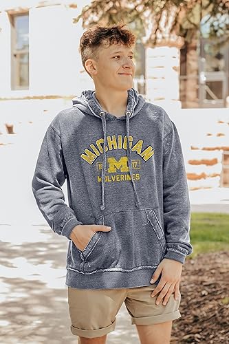Michigan Wolverines NCAA Sudadera con capucha oficial Burnout Smoke Sig