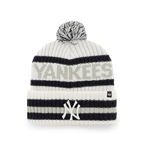 Gorro Beanie de punto con puños Bering para adulto de los New York Yankees '47 - Blanco