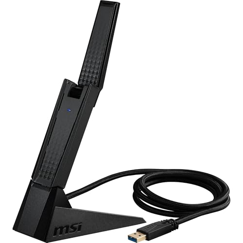 Adaptador USB tribanda MSI AXE5400 WiFi 6E - Wi-Fi rápido hasta