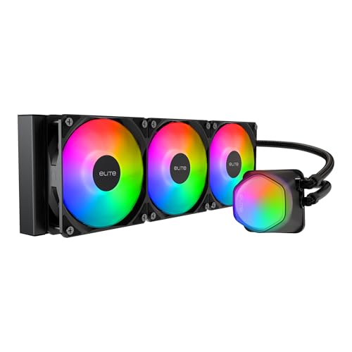 Cooler Master Elite Liquid 360 CPU AIO Cooler - Radiador de 360 mm, 3 ventiladores ARGB PWM