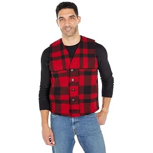 Chaleco de lana Filson Mackinaw Rojo/Negro MD