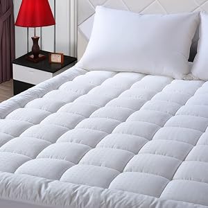 EASELAND Protector de colchón tamaño queen Funda de colchón con parte superior acolchada Colchón ajustable