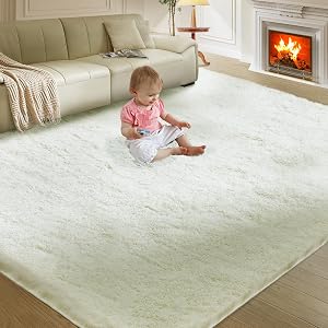 Alfombra ultra suave 5X8 para sala de estar, alfombra mullida para dormitorio, Sha moderno