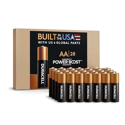 Pilas alcalinas Duracell Coppertop AA con ingredientes POWER BOOST, 28 unidades