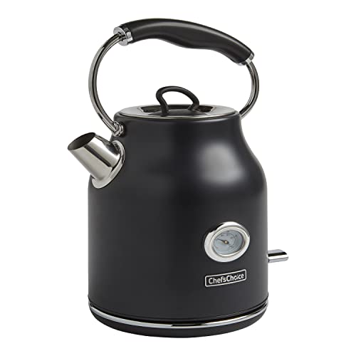 Chef'sChoice Hervidor eléctrico Gourmezza de acero inoxidable 1500 W con apagado automático