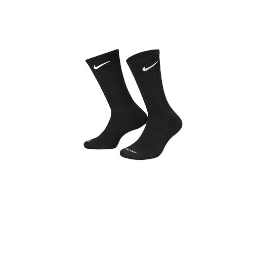 Calcetines Nike Everyday Plus Cushion Crew, paquete de 6 pares, negro/blanco LG (zapatos de hombre 8-1)