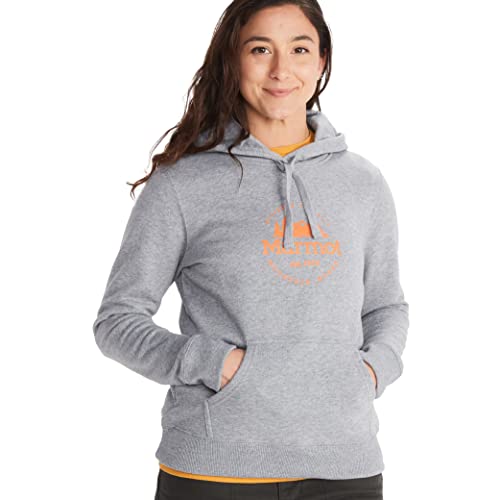 MARMOT Culebra Peak Sudadera con capucha para mujer, gris jaspeado, talla mediana