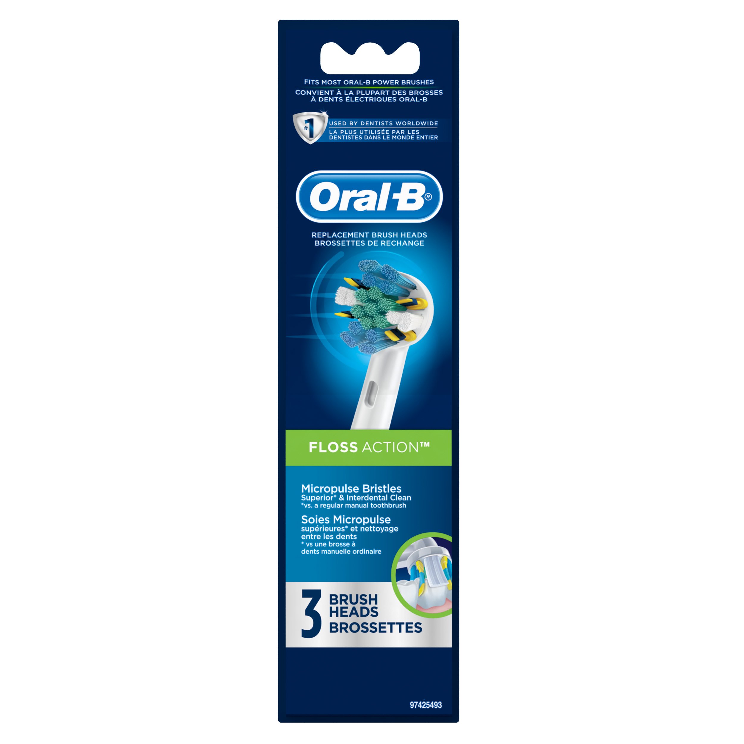Oral-B Floss Action Recambio de cabezales de cepillo de dientes eléctrico, 3 unidades